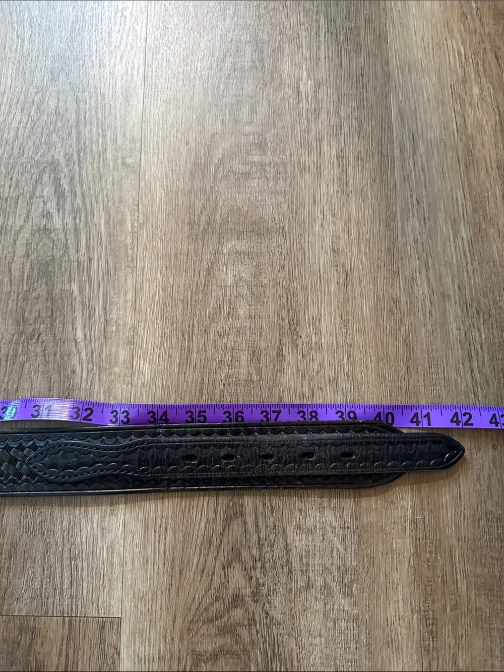 Bianchi Ranger Belt Black Leather Brass Buckle 36